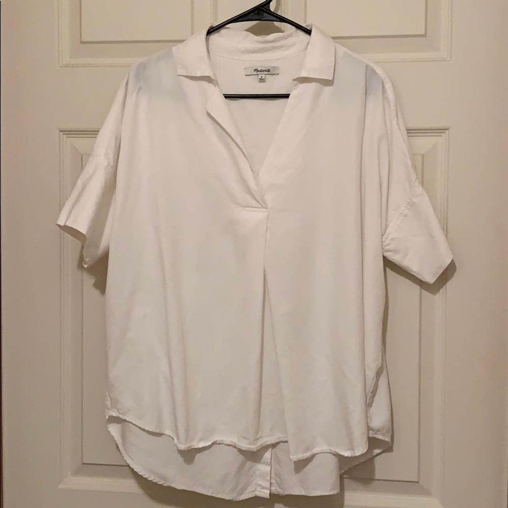 Madewell white shirt sleeve blouse size medium